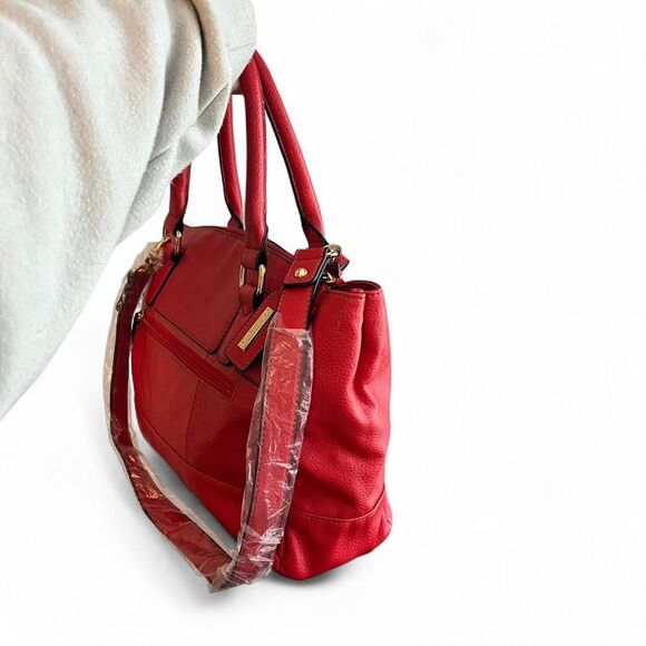 Tignanello red pebbled leather satchel - Picture 2 of 8